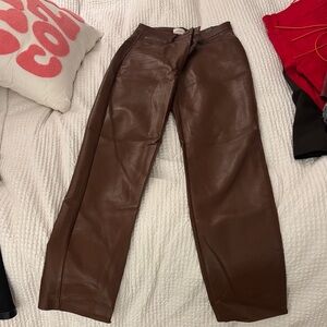 Aritzia Chocolate Straight Leg Pants